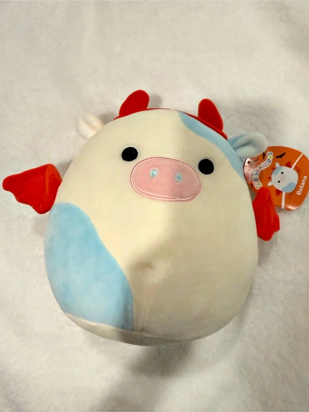 Squishmallows Belana the Cow in Devil Costume Halloween